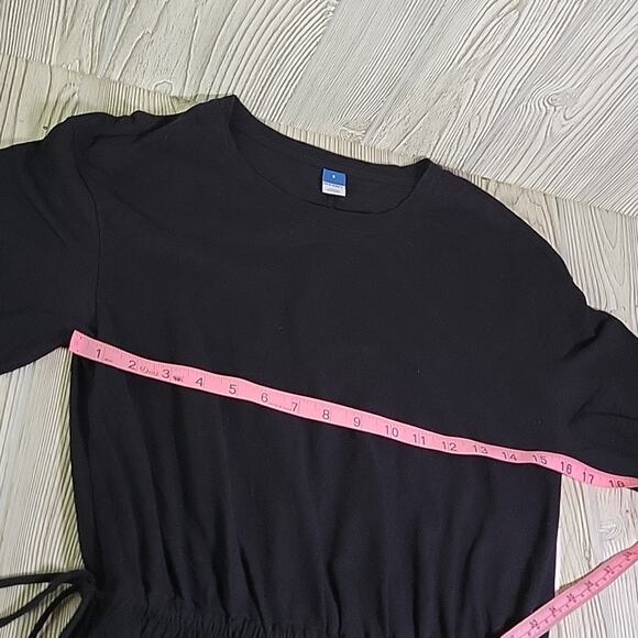 Old Navy Solid Black Short Sleeve Cinched Waist Tee Shirt Dress Womens S NWT - Picture 11 of 13